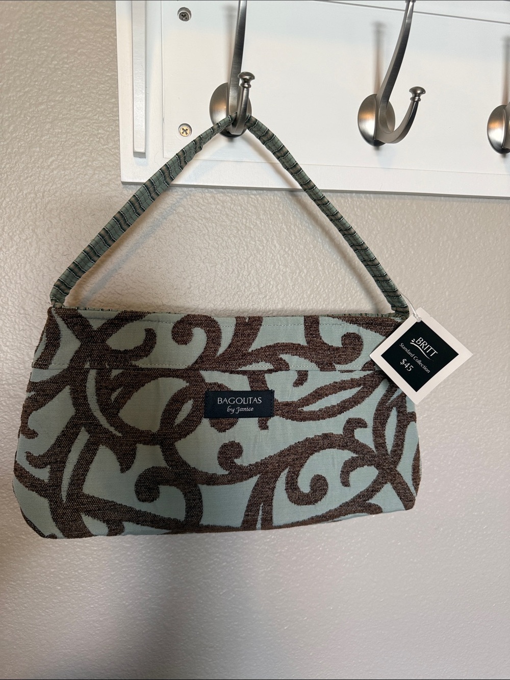 Bagolitas by Janice Mint and Brown Patterned Small Bag